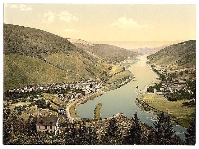 Alf and Bullay Moselle valley of Vintage A4 Photo Print