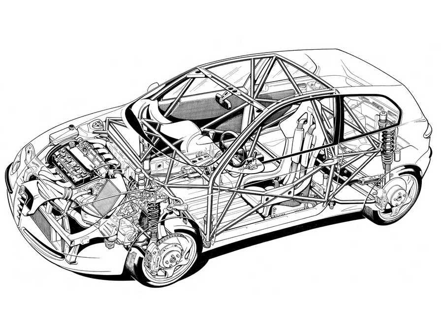Alfa Romeo 147 2000 cutaway A4 Photo Print