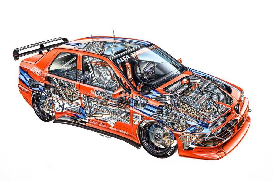 Alfa Romeo 155 GTA Superturismo 1992 cutaway A4 Photo Print
