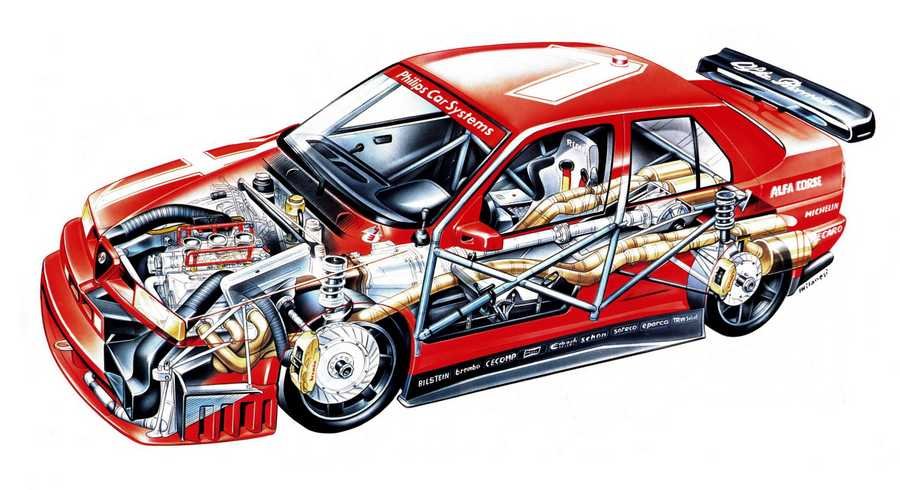 Alfa Romeo 155 racing cutaway A4 Photo Print