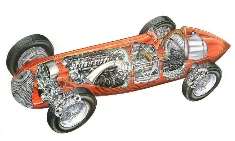 Alfa Romeo 158 Alfetta cutaway A4 Photo Print