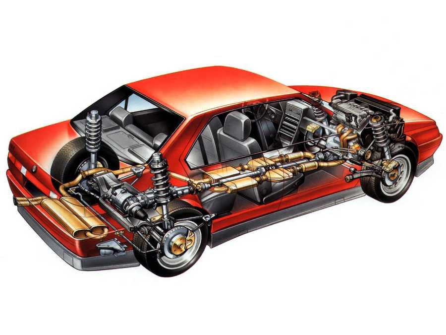 Alfa Romeo 164 cutaway A4 Photo Print