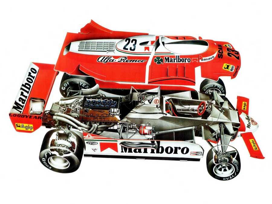 Alfa Romeo 179 cutaway A4 Photo Print