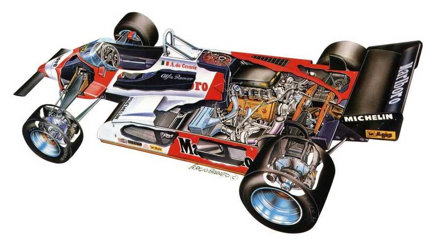 Alfa Romeo 182 cutaway A4 Photo Print