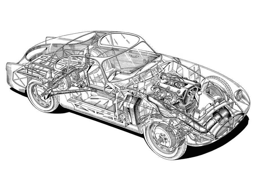 Alfa Romeo 2000 Sportiva cutaway A4 Photo Print