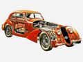 Alfa Romeo 8C 2900B Lungo Touring Berlinetta cutaway A4 Photo Print