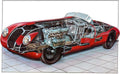Alfa Romeo 8C 2900B cutaway A4 Photo Print