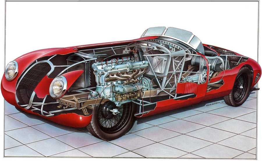 Alfa Romeo 8C 2900B cutaway A4 Photo Print