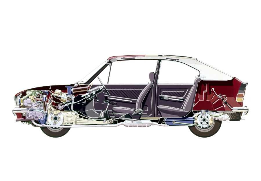 Alfa Romeo Alfasud 1973 cutaway A4 Photo Print