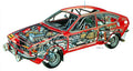 Alfa Romeo Alfetta GT cutaway A4 Photo Print