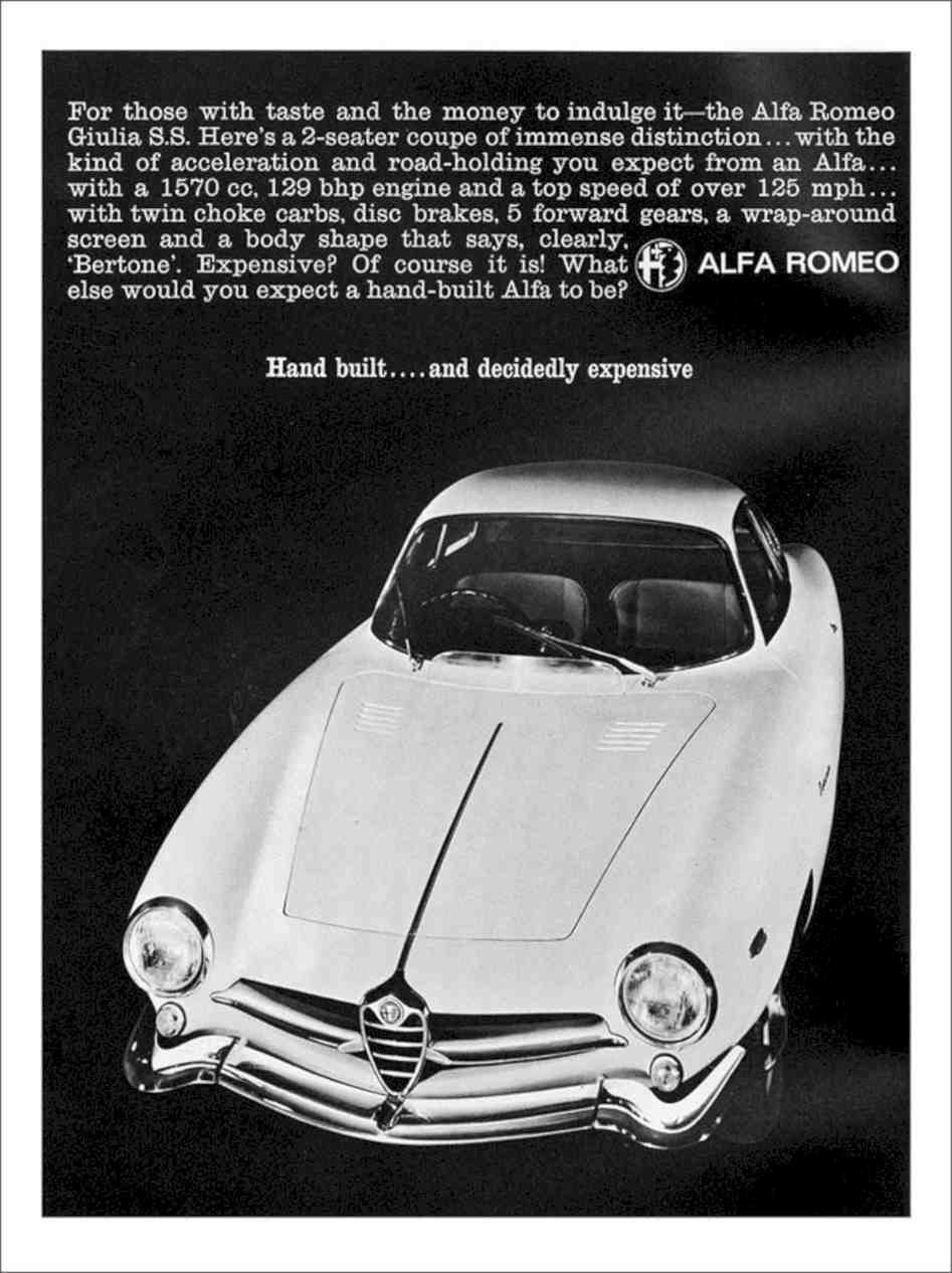 Alfa Romeo Car Advert 1960s Vintage Retro Advert Poster A4 Photo Print