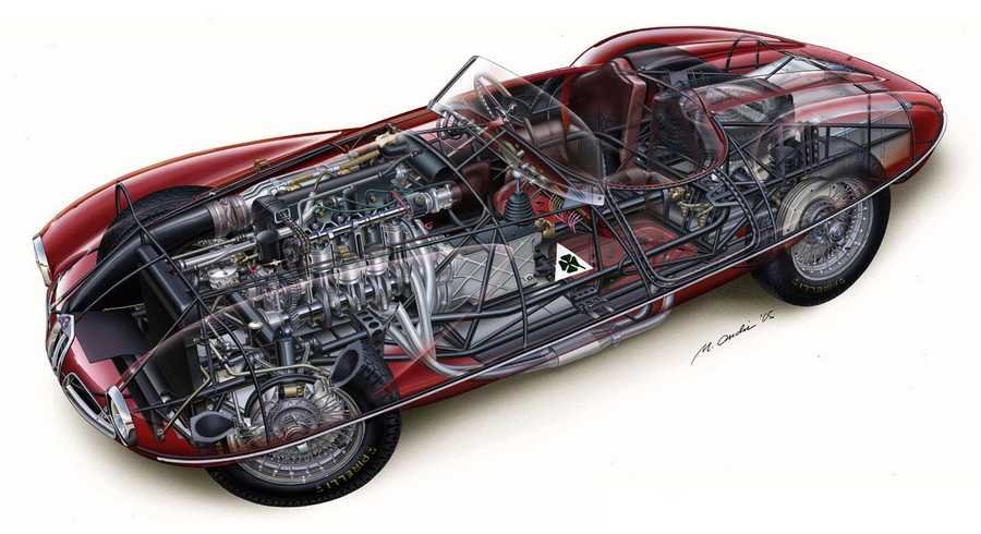 Alfa Romeo Disco Volante cutaway A4 Photo Print