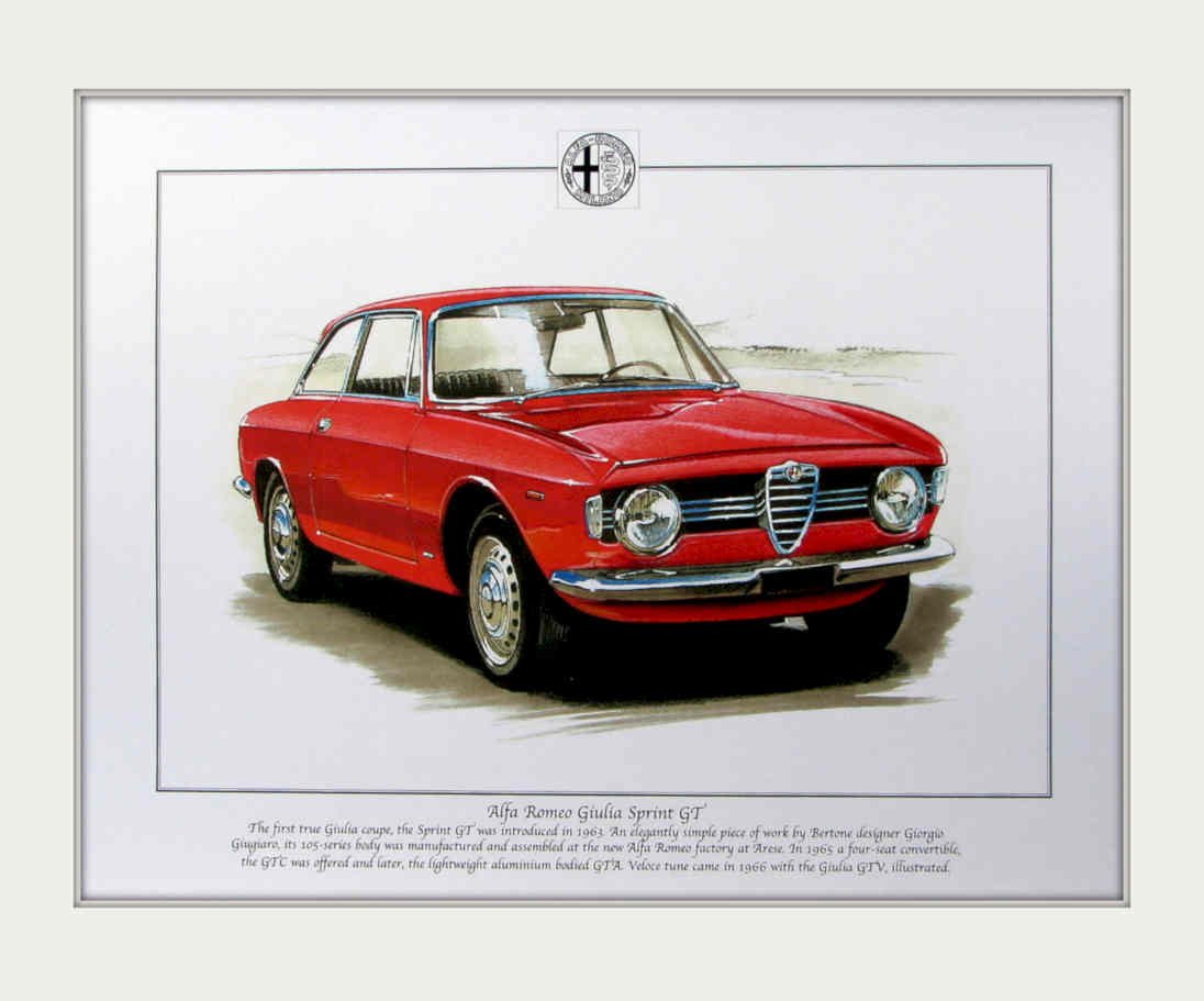 Alfa Romeo Giulia 1 Vintage Retro Advert Poster A4 Photo Print