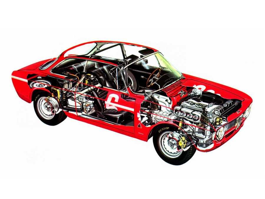 Alfa Romeo Giulia Sprint cutaway A4 Photo Print