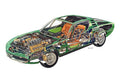 Alfa Romeo Montreal 1970 cutaway A4 Photo Print