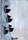 Alfred Wallis photo four boats by a lighthouse A4 Photo Print