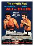 Ali Vs Ellis Boxing Vintage Retro Advert Poster A4 Photo Print