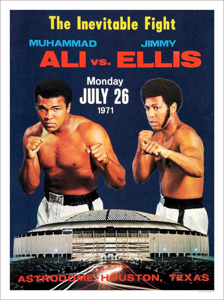 Ali Vs Ellis Boxing Vintage Retro Advert Poster A4 Photo Print