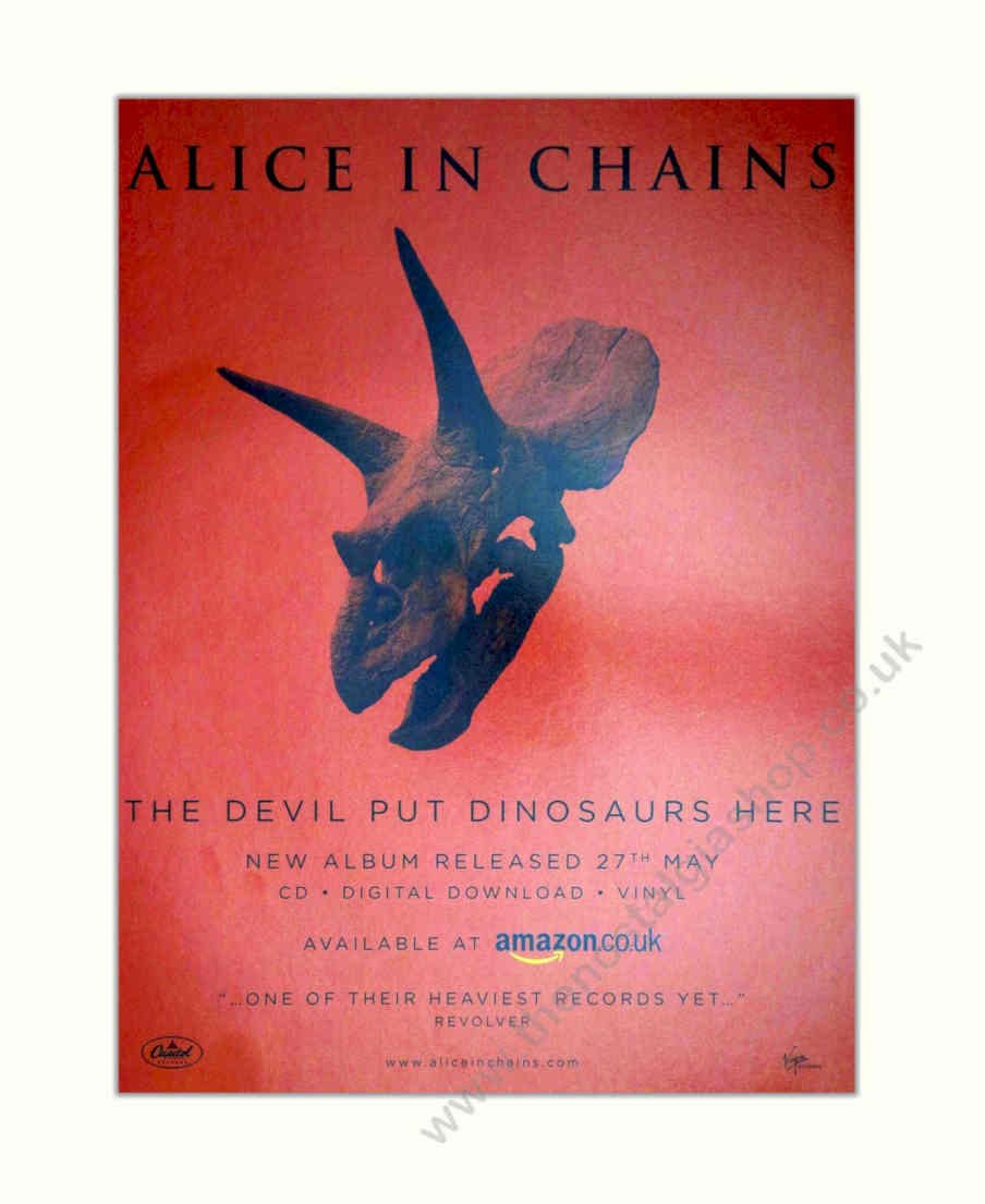 Alice Chains Dinosaur Vintage Retro Advert Poster A4 Photo Print