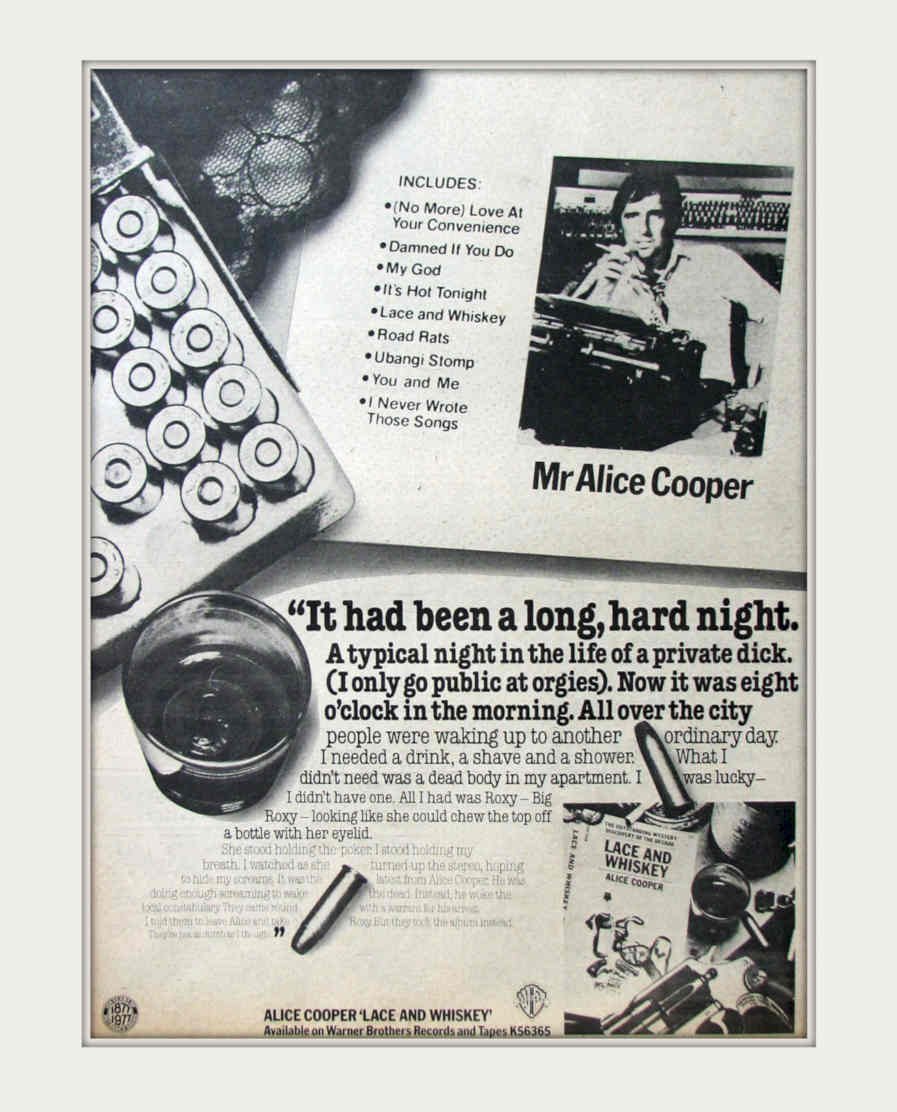 Alice Cooper Lace Vintage Retro Advert Poster A4 Photo Print