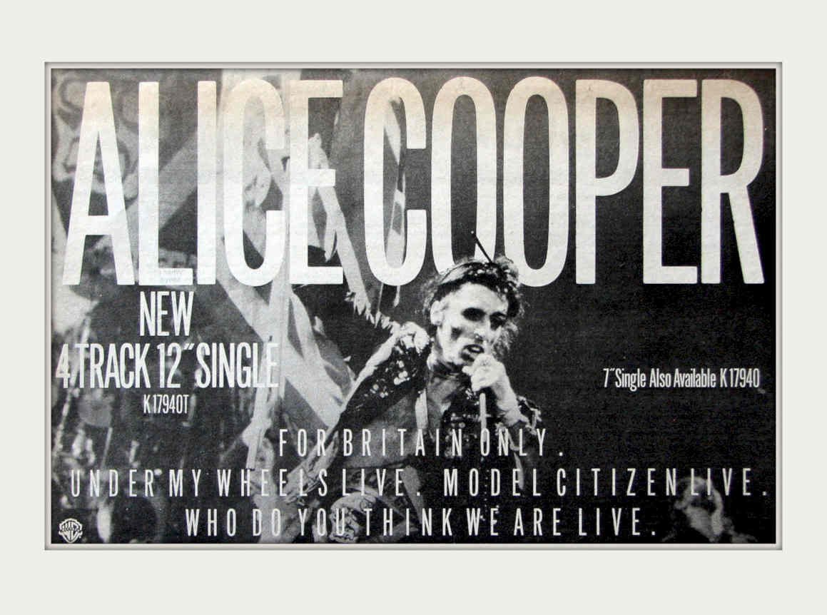 Alice Cooper Poster Vintage Retro Advert Poster A4 Photo Print