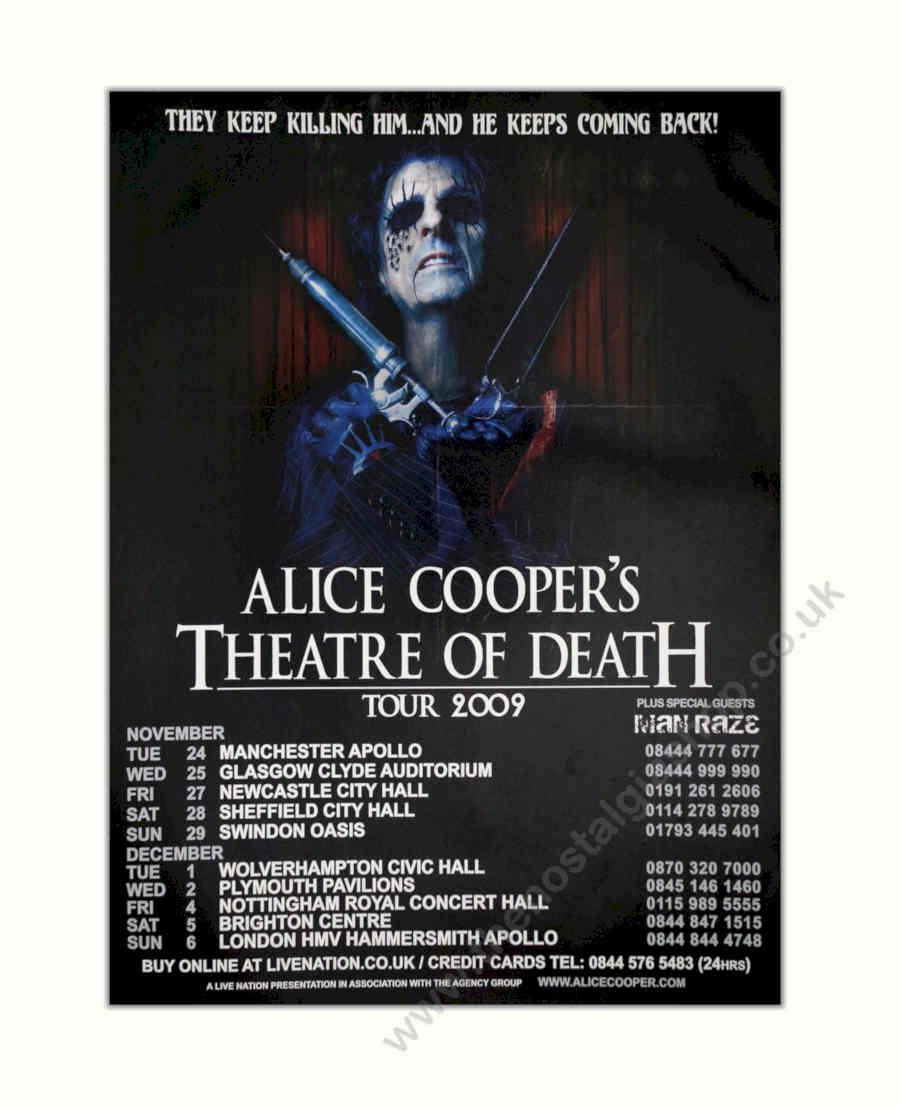Alice Cooper Tour Vintage Retro Advert Poster A4 Photo Print