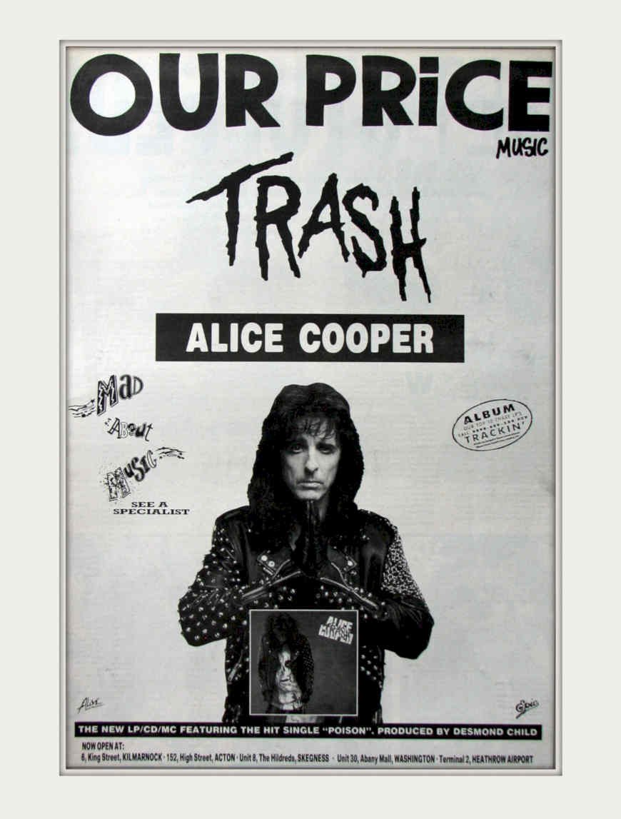 Alice Cooper Trash 2 Vintage Retro Advert Poster A4 Photo Print