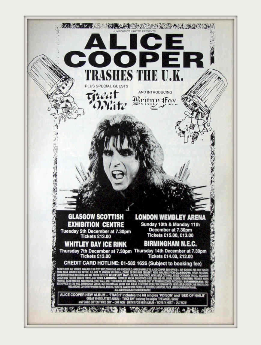Alice Cooper Trashies Vintage Retro Advert Poster A4 Photo Print