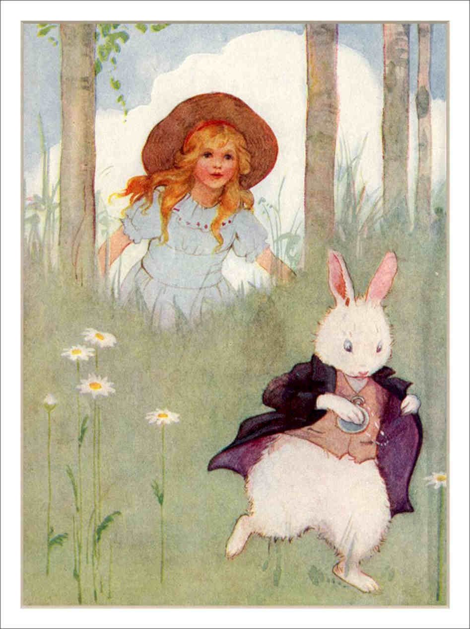 Alice In Wonderland The White Rabbit Vintage Retro Advert Poster A4 Photo Print