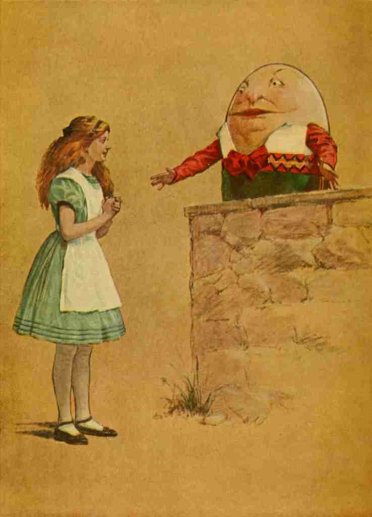 Alice in Wonderland 1915 Alice with Humpty Dumpty A4 Photo Print
