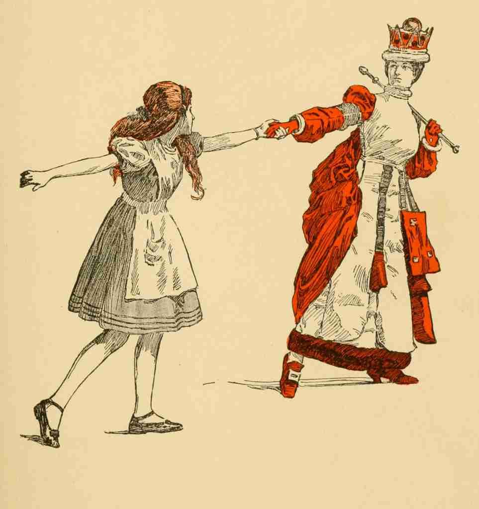 Alice in Wonderland 1915 Alice with the Red Queen A4 Photo Print
