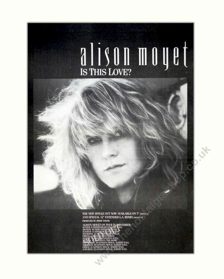 Alison Moyet Isthislove Vintage Retro Advert Poster A4 Photo Print