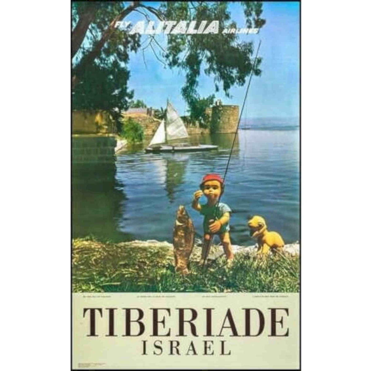 Alitalia Flights To Israel Airline Vi Vintage Retro Advert Poster A4 Photo Prin