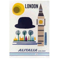 Alitalia Flights To London 2 Airline Vintage Retro Advert Poster A4 Photo Print