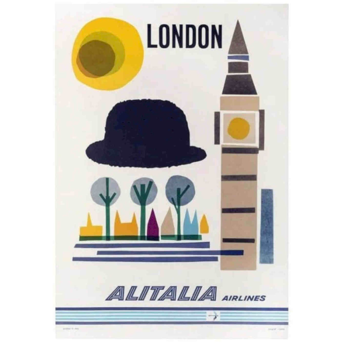 Alitalia Flights To London 2 Airline Vintage Retro Advert Poster A4 Photo Print