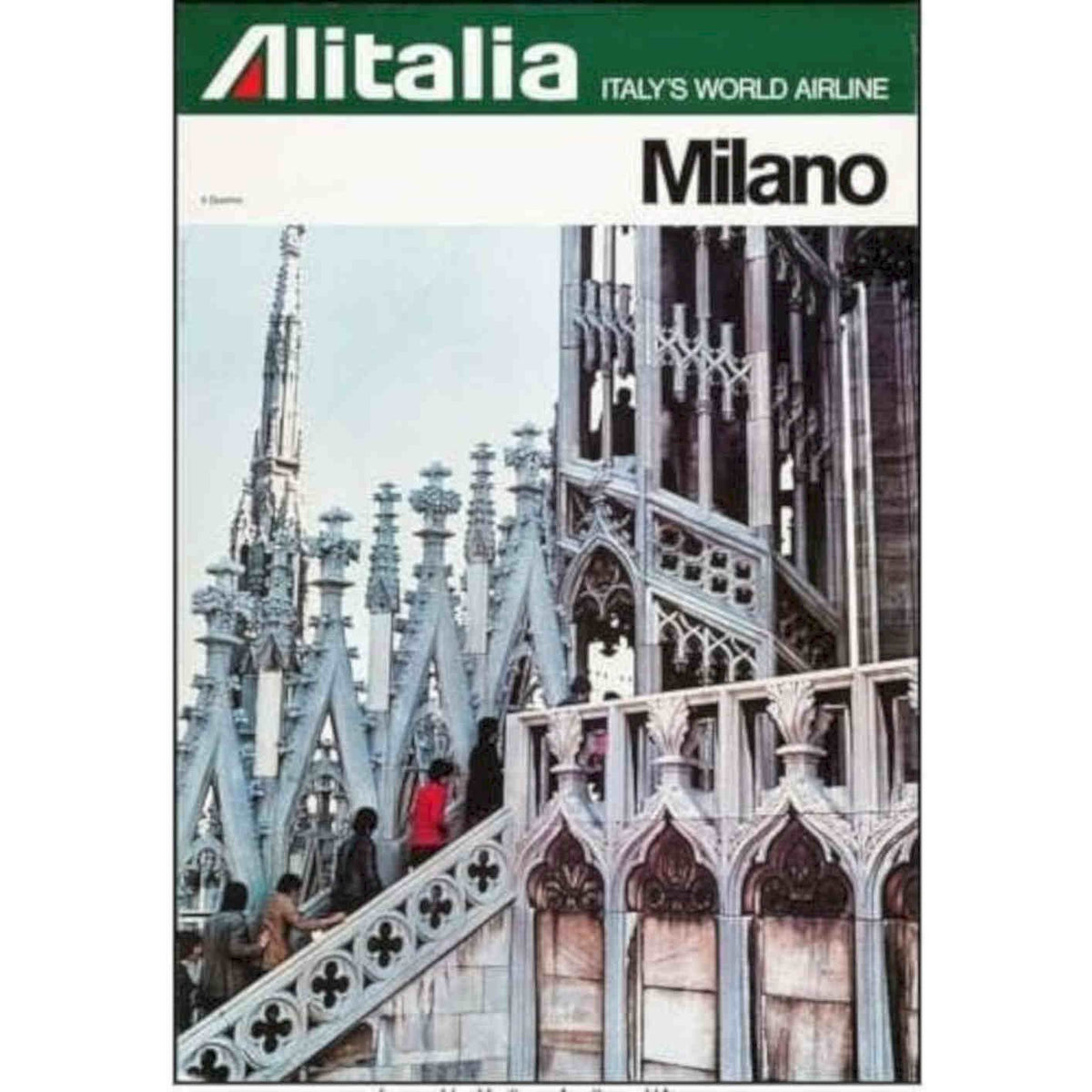 Alitalia Flights To Milan Airline Vis 2 Vintage Retro Advert Poster A4 Photo Pr