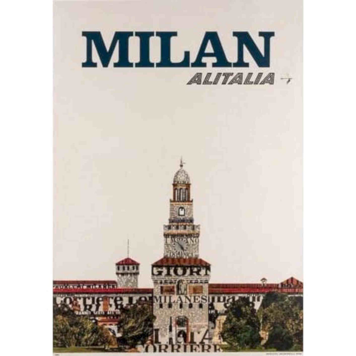 Alitalia Flights To Milan R Vintage Retro Advert Poster A4 Photo Print