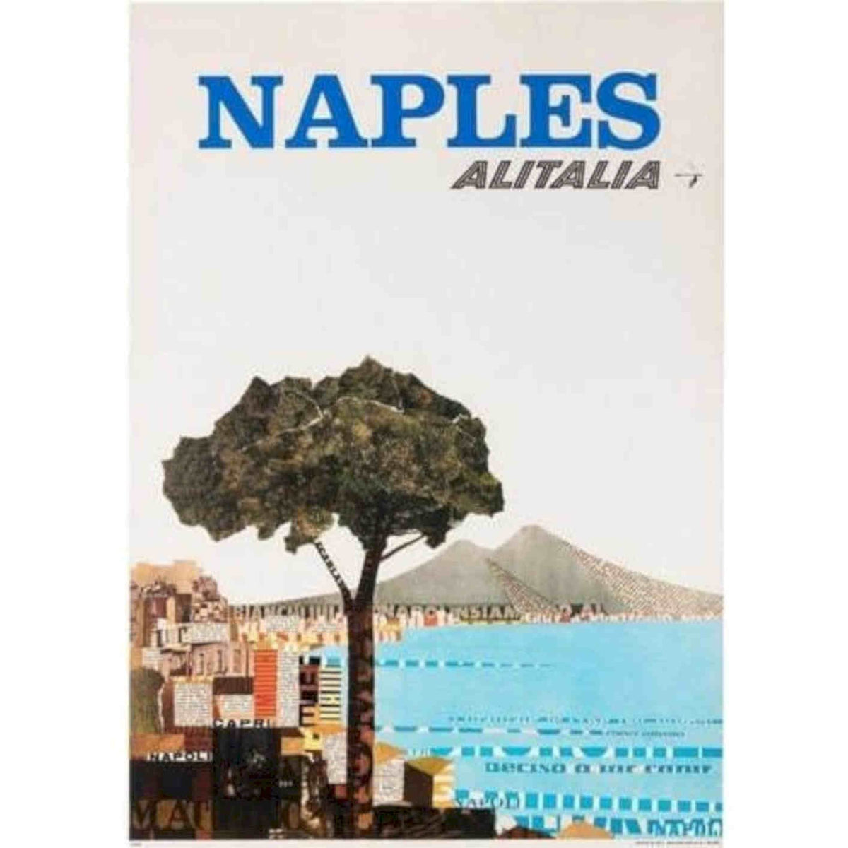 Alitalia Flights To Naples Vintage Retro Advert Poster A4 Photo Print