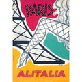Alitalia Flights To Paris Airline Vis 2 Vintage Retro Advert Poster A4 Photo Pr