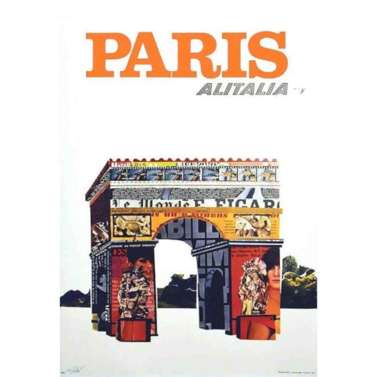 Alitalia Flights To Paris Airline Vis Vintage Retro Advert Poster A4 Photo Prin