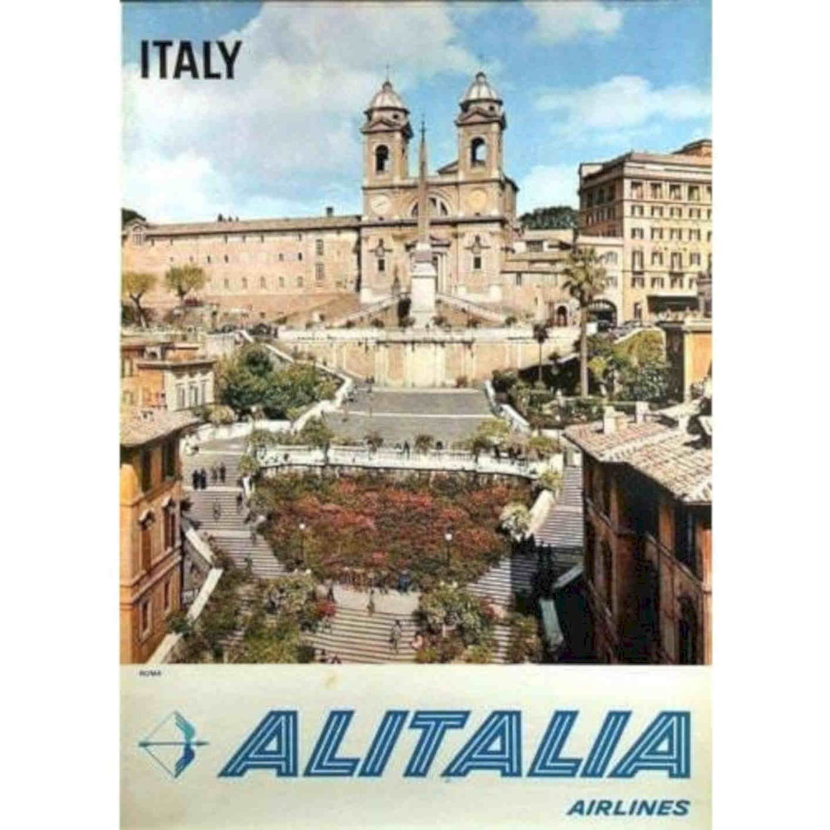 Alitalia Flights To Rome Airline Visu 2 Vintage Retro Advert Poster A4 Photo Pr