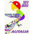Alitalia Flights To South America Airline Pr Vintage Retro Advert Poster A4 Pho