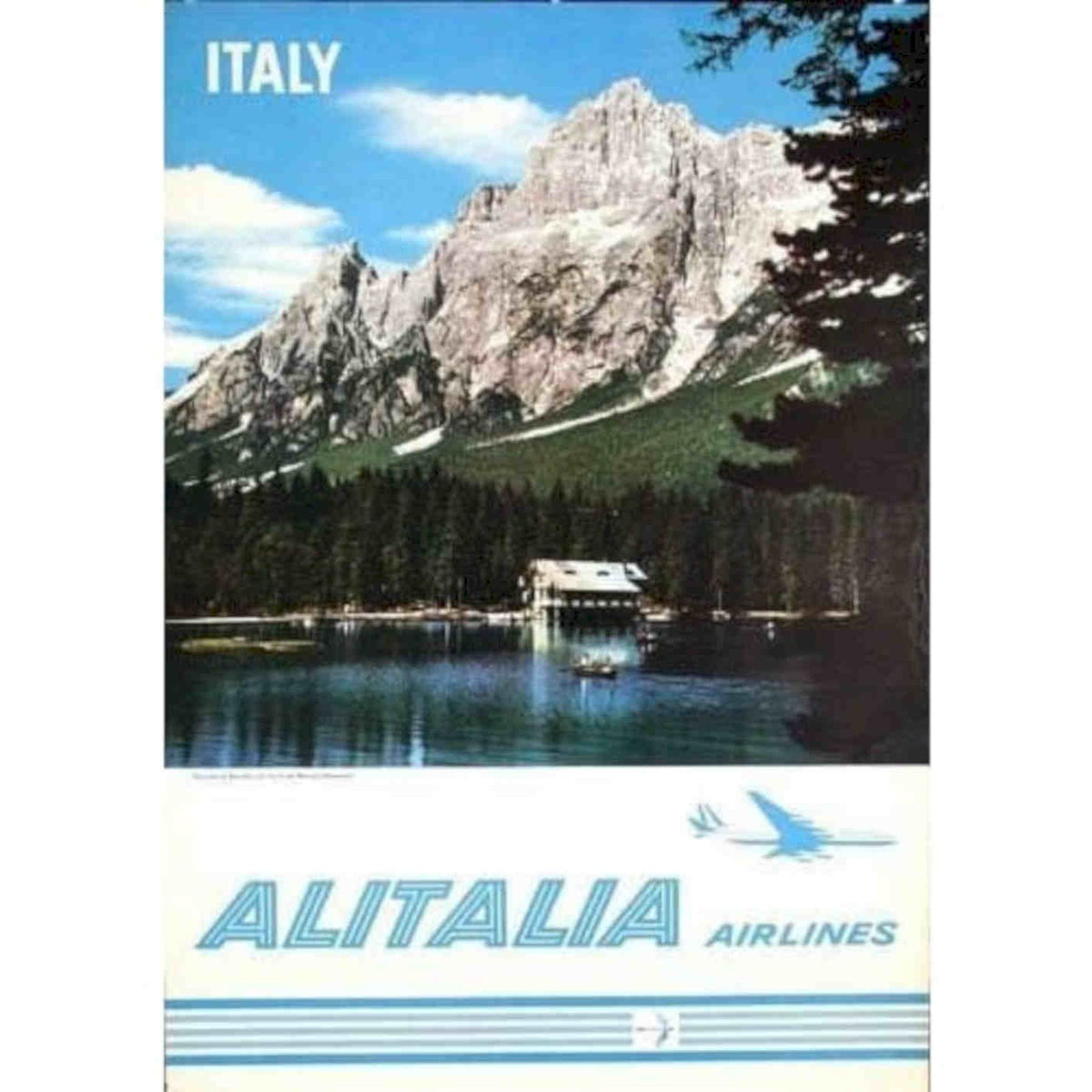 Alitalia Flights To The Dolomites Airline Pr Vintage Retro Advert Poster A4 Pho