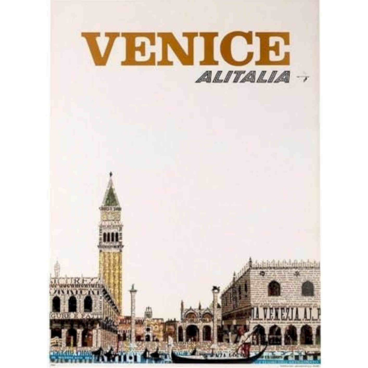 Alitalia Flights To Venice Vintage Retro Advert Poster A4 Photo Print