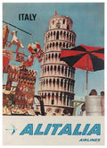 Alitalia Pisa Italy Vintage Retro Advert Poster A4 Photo Print
