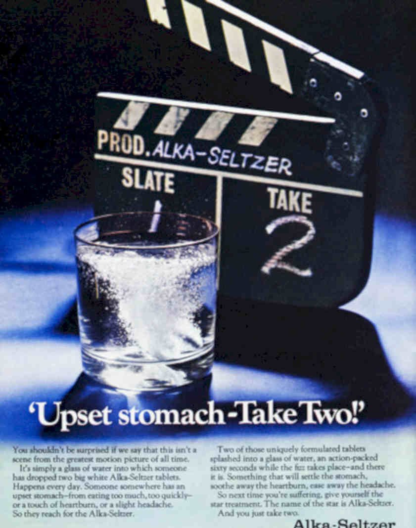 Alkaseltzer Slate Take Vintage Retro Advert Poster A4 Photo Print