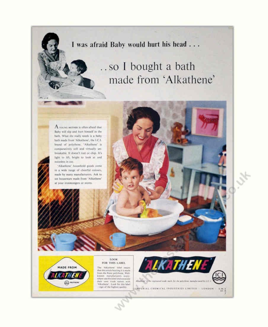 Alkathene Bath Print Vintage Retro Advert Poster A4 Photo Print