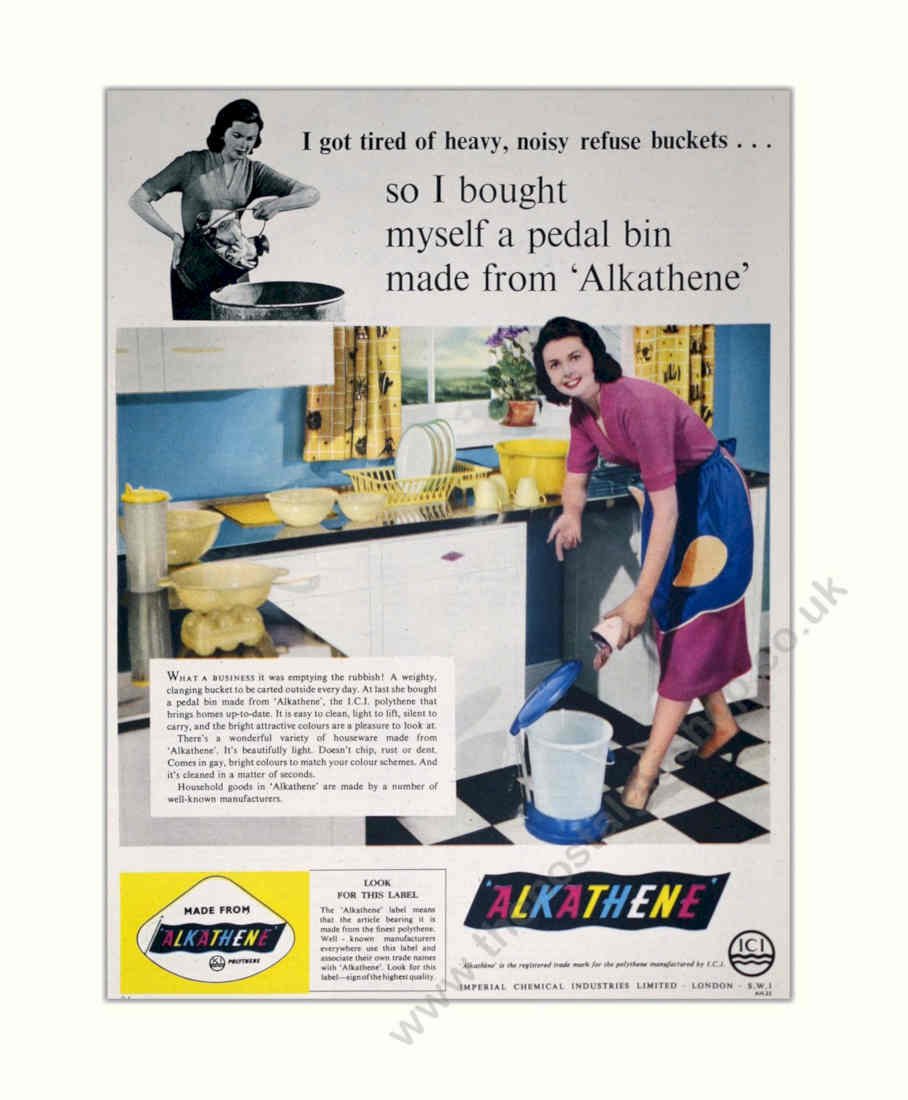 Alkathene Bins Pedal Vintage Retro Advert Poster A4 Photo Print