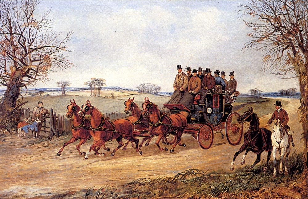 Alken Henry A Coach And Four On An Autumn Road Art A4 Photo Print