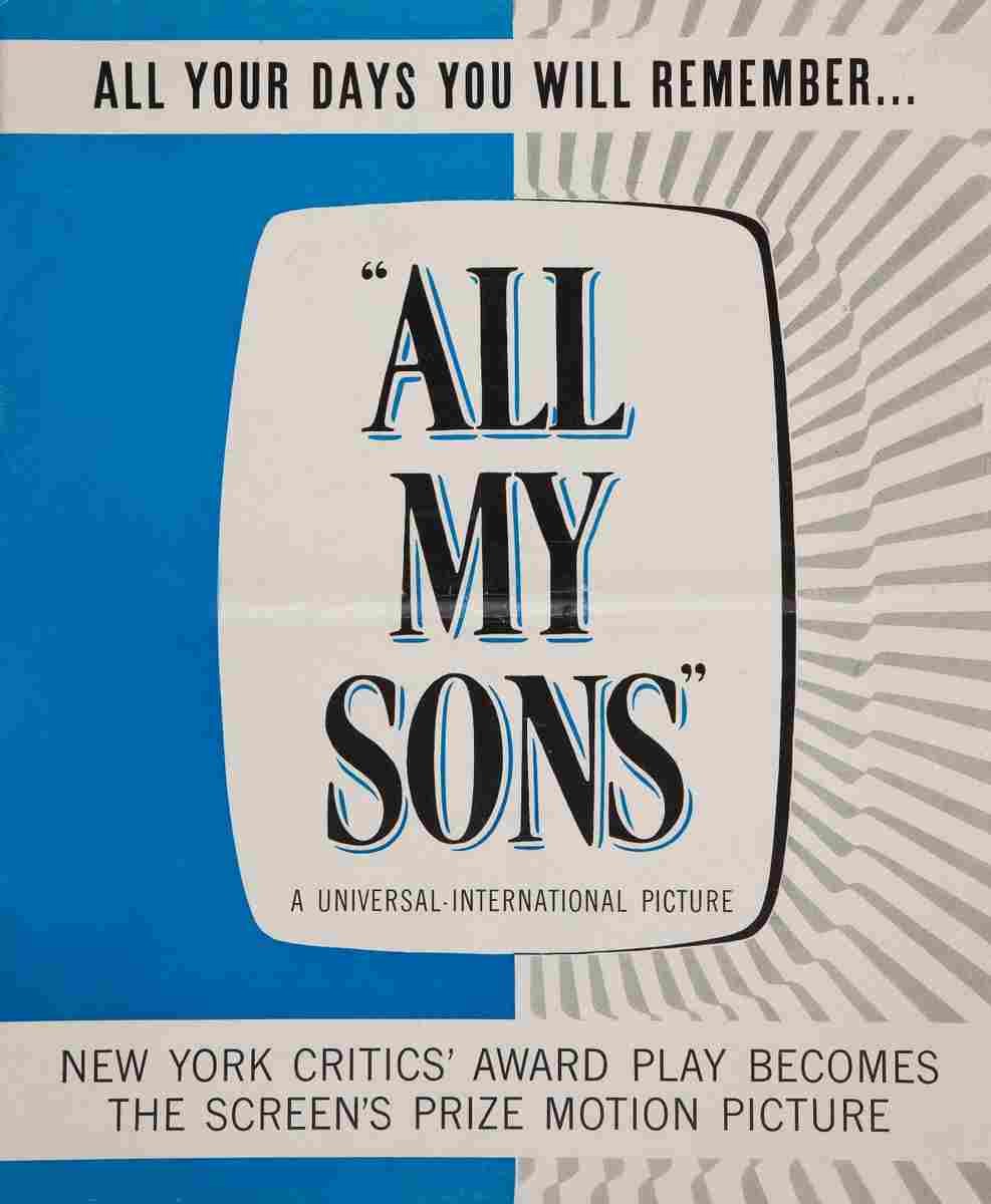 All My Sons 11 film star poster A4 Photo Print